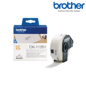 Brother Genuine Black Text on White Die-Cut DK-Roll Labels